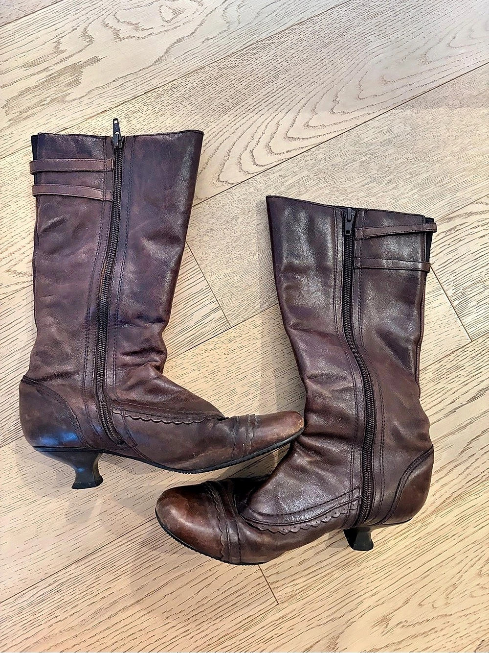 Vintage ALDO Genuine Leather Women's Brown Heeled Tall Boots US 7